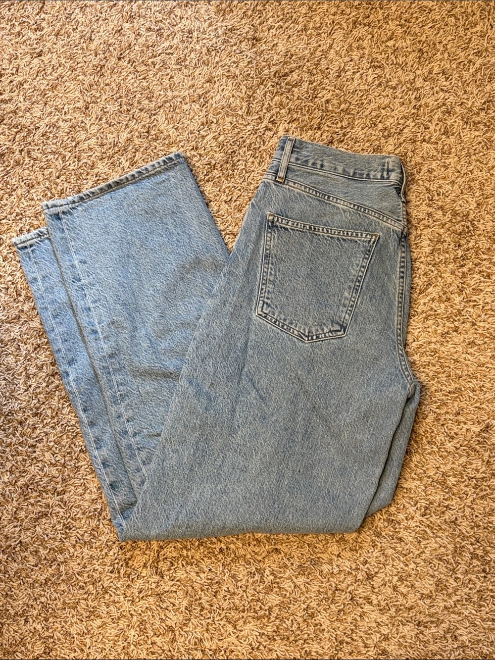 Agolde Adjustable Waist Straight Leg Baggy Jeans